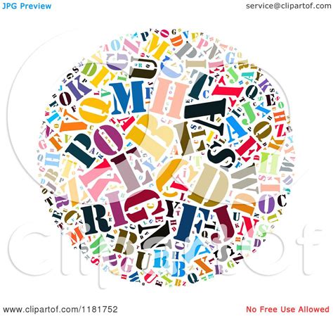 clipart   colorful english alphabet circle collage  royalty