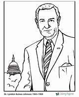 Coloring Johnson Lyndon Pages Presidents President Printable Patriotic Printing Help States United 36th Go Printables Usa Print sketch template