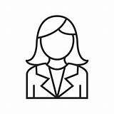 Icon Business Woman Line Vector Vecteezy Clipart Keywords Related sketch template