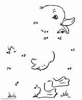 Easter Coloring Pages Dots Connect Duck Printing Help sketch template