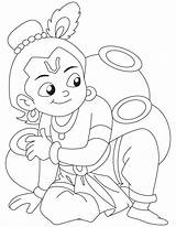 Krishna Pages Coloring Little Kids Lord Colouring Baby Shri Radha Drawing Outline Milk Sketch Drawings Simple Draw Bal Color Cartoon sketch template