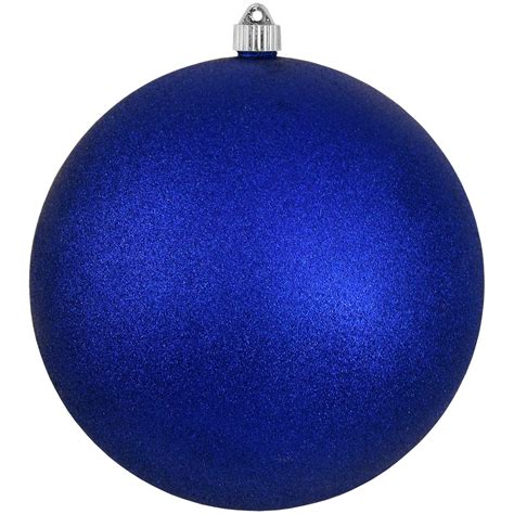 large shatterproof glitter ball ornament  mm dark blue