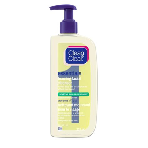 clean clear essentials foaming facial cleanser  sensitive skin