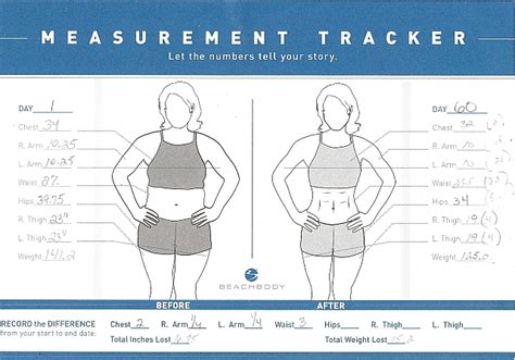 body measurement tracking chart