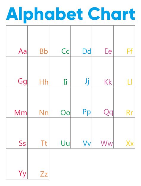 kindergarten alphabet chart    printables printablee