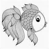 Mandala Coloring Pages Fish Cartoon Animal Kids sketch template