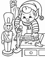 Elves Pages Working Christmas Elf Colouring Coloring Library Clipart sketch template