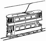 Tramway Treni Trenes Ko Colorier Locomotive sketch template