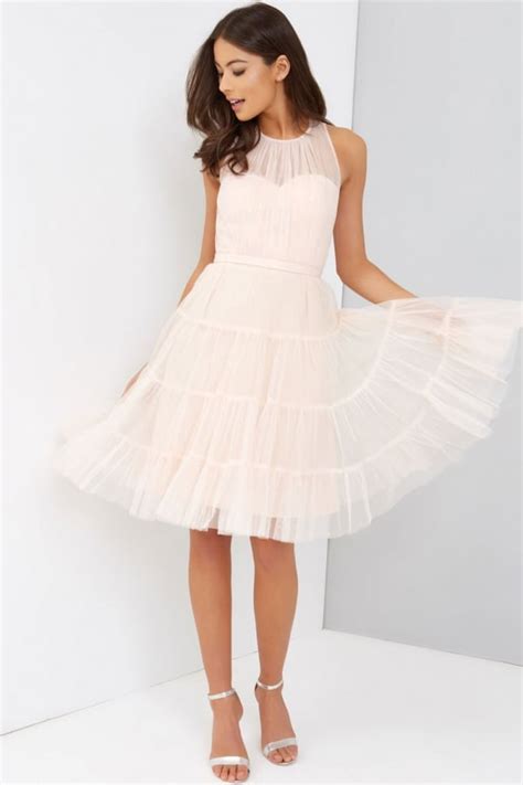 tulle nude prom dress from little mistress uk
