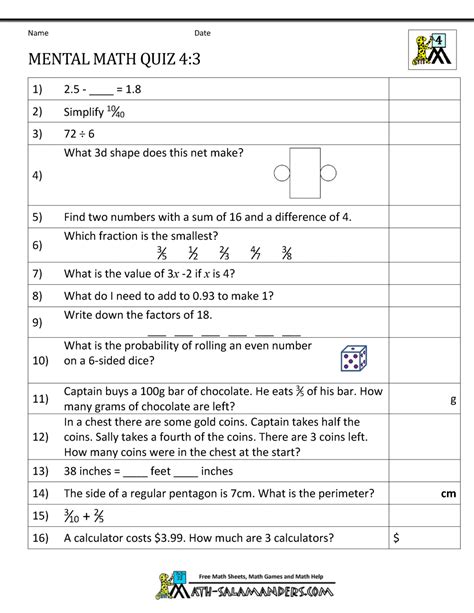maths worksheets  grade cbse practice class pdfth word math