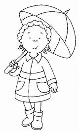 Coloring Pages Caillou Umbrella sketch template