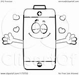 Battery Cartoon Clipart Coloring Hug Mascot Wanting Loving Cory Thoman Outlined Vector Pages Template sketch template