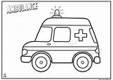 Ambulance Coloring Transportation Drawing sketch template
