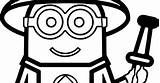 Coloring Fireman Minions sketch template