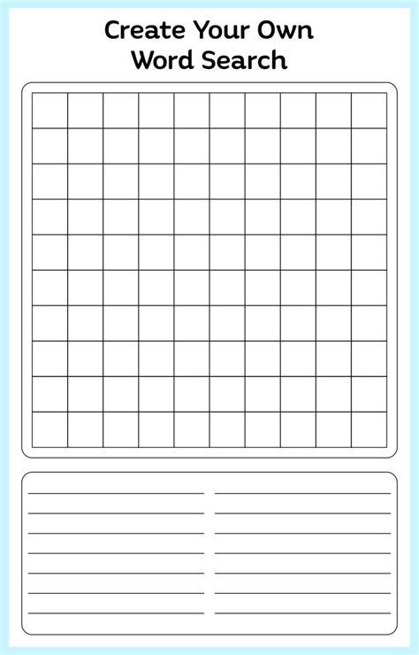 printable blank word search puzzle grid templates printable