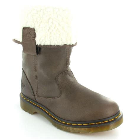 dr martens dr martens jenny womens leather pull  mid calf boots dark brown dr martens