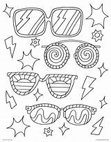 Coloring Pages Printable Adults Summer Sunglasses Sun Kids Surf Summertime Inspire Palette Lazy Let Days Perfect sketch template