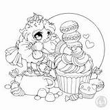 Coloring Pages Kawaii Yampuff Justcolor Frosting Fairy Adults Cakes Queen Kids Cup Cupcakes Easy Coloriage Cake Color Children Dessert Sweetness sketch template