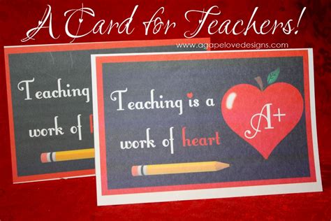 agape love designs  card  teachers  printable