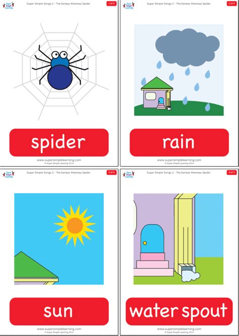 The Itsy Bitsy Spider Flashcards Super Simple