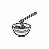 Getrokken Kom Overhandigt Noedels Schizzo Ciotola Tagliatelle Disegnata Icona Bowl Noodle Soup sketch template