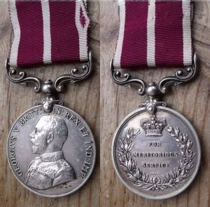 meritorious service medal  great war history hub