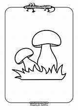 Coloring Mushroom Mushrooms Pages Six Easy Simple Slice Sheet Template Kids sketch template