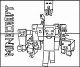 Minecraft Coloring Pages Mobs Printable Print Colouring Kids Coloriage sketch template
