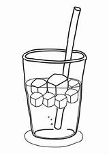 Hielo Bebida Kleurplaat Drankje Cubitos Ijsblokjes Drink Cubes Milkshake sketch template