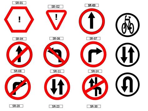 traffic symbol signs  road symbols cad blocks drawing cadbull