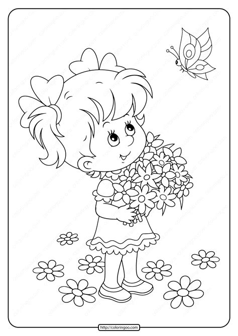 flower girl coloring book coloring pages