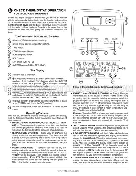 white rodgers   thermostat installation instructions