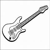 Guitar Coloring Drawing Printable Easy Cool Kids Drawings Bass Electric Pages Clipart Print Music Instrument sketch template
