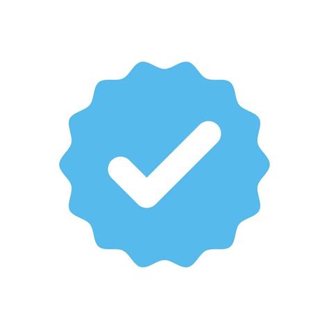 blue verified tick valid seal icon  flat style design isolated