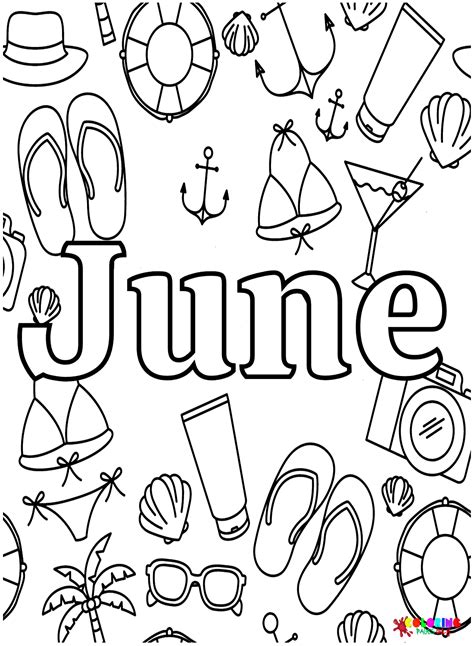 summer june coloring page  printable coloring pages