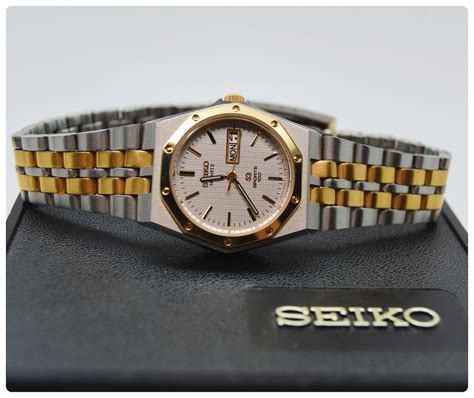 seiko quartz sports  stainless steel  gold plate wristwatch ebth