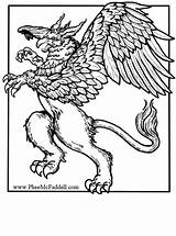 Griffin Coloring Pages Adult Dragon Griffins Pheemcfaddell Et Edupics Grifo Animaux Colouring Coloriage Mythical Kleurplaat Medieval Large sketch template