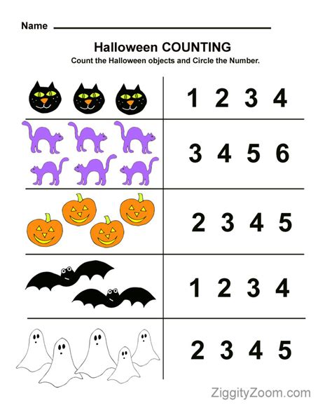 halloween preschool worksheet  counting practice national