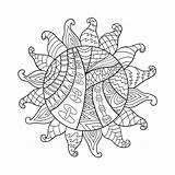 Zentangle Vektorsymbol Sonnen Stammes Sunburst Doodle sketch template