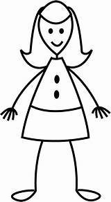 Stick Girl Figure Kids Drawing Coloring Cartoon Pages People Clipart Teenage Clip Getcolorings Printable Having Nice Dress Color Clipartmag Print sketch template