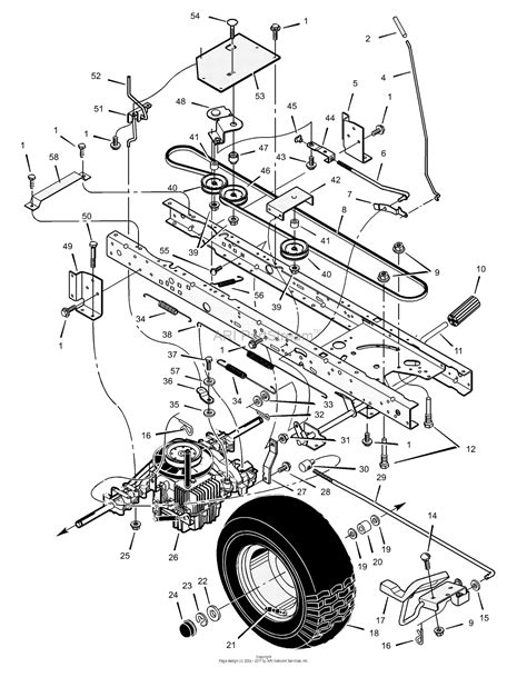murray  lawn tractor  parts diagram  drive assembly