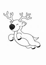Reindeer Coloring Flying Pages sketch template