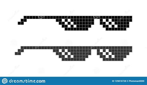 Pixel Glasses Vector Image Thug Life Stock Vector