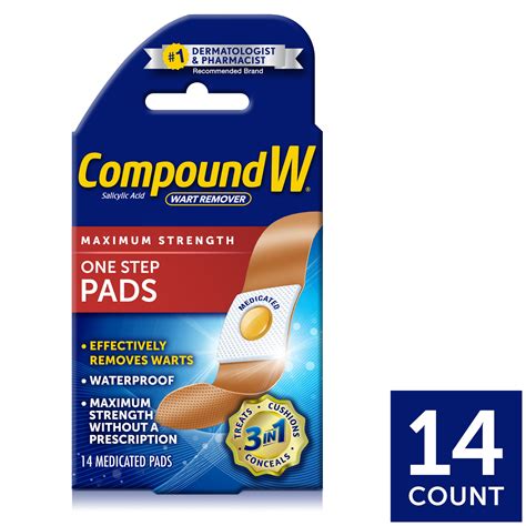 compound  maximum strength  step wart remover pads  count walmartcom walmartcom