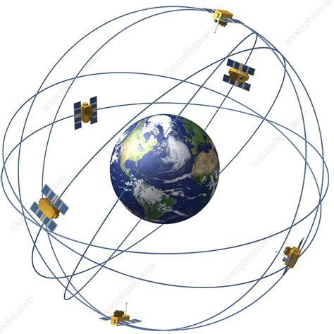 gps navigation satellite network stock image  science