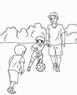 Coloring Fathers Coach Happy Soccer Ecoloringpage Futbol Pages Printable sketch template