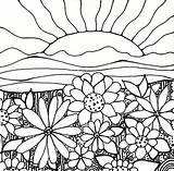 Sunset Pages Coloring Printable sketch template