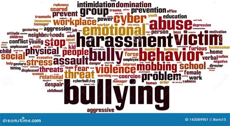 bullying word cloud stock vector illustration  mental