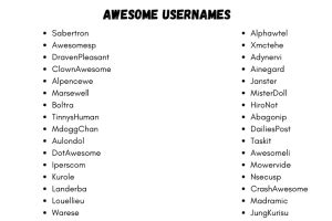 awesome usernames  creative  unique usernames ideas