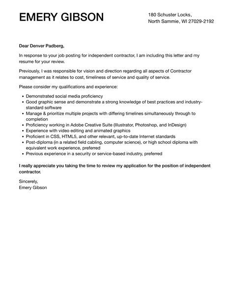 independent contractor cover letter velvet jobs